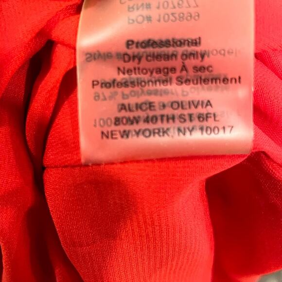 Alice and Olivia Nanette Ruched Dress Red Size Small - Picture 10 of 12